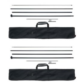 VEVOR Feather Flag Pole Kit 2 Packs Swooper Flag Pole 16.3 ft with Ground Stakes