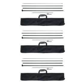 VEVOR Feather Flag Pole Kit 3 Packs Swooper Flag Pole 16.3 ft with Ground Stakes