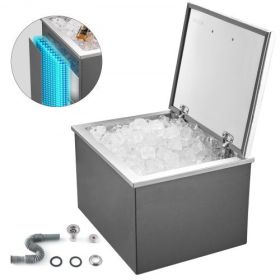 44.7 Qt Drop in Ice Chest Ice Cooler Ice Bin Stainless Steel 20"x16"x13"