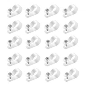 R-Type Cable Clip 0.51 in Wire Clamp 100 Pack Screws for Cable Management