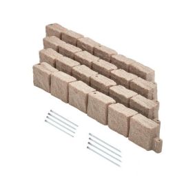 Faux Stone Landscape Edging 46.8x3.9 in Lawn Edging Border Fade-Resistant No Dig