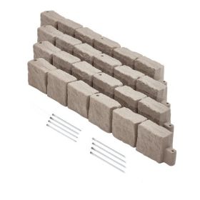 Fake Stone Landscape Edging 46.8x3.9 in Lawn Edging Border Fade-Resistant No Dig