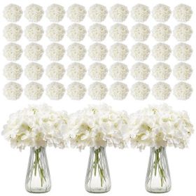 305 Pcs Artificial Silk Hydrangea Flowers 9.8 In Bouquet Arrangement White