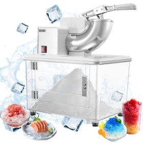 Commercial Ice Crusher 661LBS/H Electric Snow Cone Maker Shaved Ice White