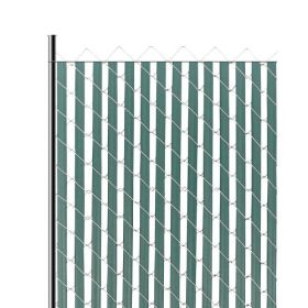 Chain Link Fence Privacy Slats Double-Wall for 4' High Fence Bottom Lock Green