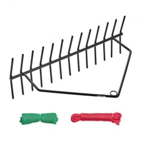 24x8.7 in Pond Aquatic Weed Rake Double-Sided Lake Weed Removal Rake 30ft Rope