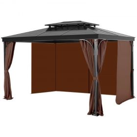Gazebo Privacy Curtain 10' x 10' x 6.9' Waterproof Gazebo Curtains Coffee