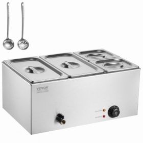 VEVOR Commercial Electric Food Warmer 4-Pan Countertop Buffet 16.4QT Bain Marie