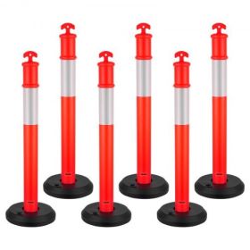 VEVOR 6 Packs Traffic Delineator Posts 48 in Traffic Safety Cones Fillable Base