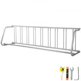 VEVOR 111" Length Floor Bike Rack, 9 Holders All-Steel Grid Bike Rack, Single-Side Storage Stand for Garages Streets Yards