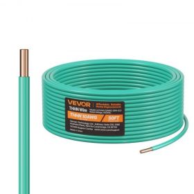 10 Gauge Solid THHN Wire Green Copper Electrical Building Wire PVC Nylon 50 ft