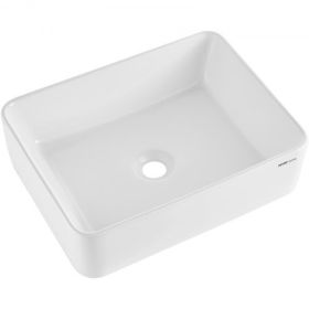 VEVOR Modern Ceramic Vessel Sink 19"x14.7" Bathroom Vanity Bowl Countertop White