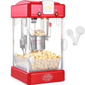 VEVOR Popcorn Popper Machine Tabletop Popcorn Maker 300W 2.5 Oz Red