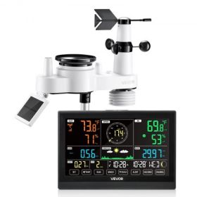 7-in-1 Wireless Weather Station 7.5 in Display Indoor Outdoor Thermometer Sensor