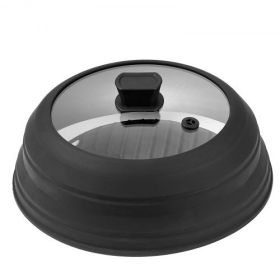 VEVOR Microwave Splatter Cover & Mat 10.8" Collapsible Microwave Food Lid 500°F