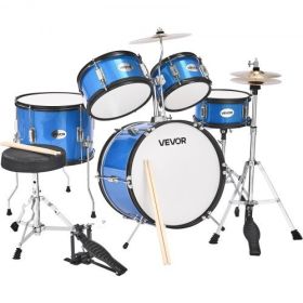 Kids Drum Set 5-Piece Junior Musical Drum Kit with 16 in Bass Drum (Blue)