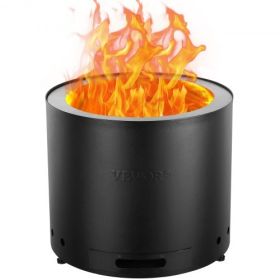 VEVOR Smokeless Fire Pit Stove Bonfire 19.3 in Dia Wood Burning Stainless Steel