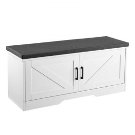 Shoe Bench 39.4x14x18.1 Inch Shoe Rack with Seat Cushion & Adjustable Shelf
