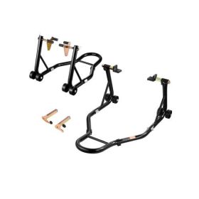 Motorcycle Front & Rear Stand Lift 1100 lbs Spoolift Paddock Swingarm Arm Black