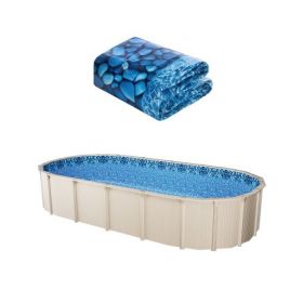 Oval Pool Liner 15x30ft Unibead Style Pool Liner 52in Wall Height Durable