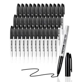 Permanent Markers 36 Count Black Fine Tip Waterproof & Fade-Resistant