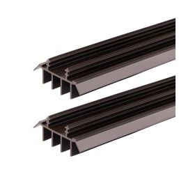 Door Bottom Seal Vinyl U-Shape Brown Kerf Under Door Draft Guard 36 In 2 Pack