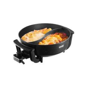 Electric Hot Pot 5 L Non-Stick Shabu-shabu Hot Pot with Divider for 6-10 People