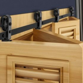 Bi-Folding Sliding Barn Door Hardware Track Kit 76" for Four 18" Doors
