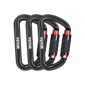 3 PCS Auto Locking Carabiner Clips Heavy Duty 30 KN for Climbing Hiking