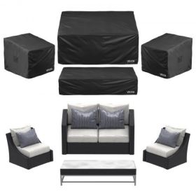 Patio Outdoor Furniture Cover 4-Piece Set 420D Waterproof Table Chair Sofa