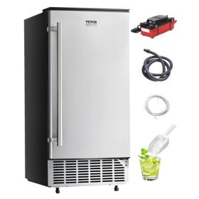 Undercounter Built-in Ice Maker Machine 80 Lbs/Day w/ Drain Pump Reversible Door