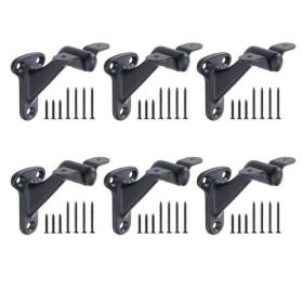 6 Packs Handrail Hardware Bracket Heavy Duty for Stairways Matte Black