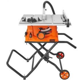 VEVOR 10" Table Saw w/ Stand Electric Cutting Machine 5000RPM 25-in Rip Capacity