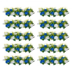 Flower Balls for Wedding Centerpieces Fake Flower Arrangement Blue + White 10PCS