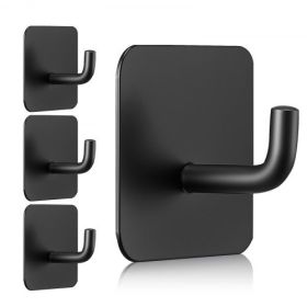 Adhesive Hooks Self-Adhesive Towel Coat Hooks 4 Pack Sticky Wall Hanger