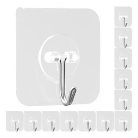 Adhesive Hooks Self-Adhesive Towel Coat Hooks 12 Pack Sticky Wall Hanger