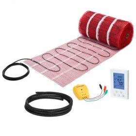 150 sqft Self-Adhesive Mesh Floor Heating Mat 120V with Thermostat