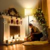 67.32In Mother Daughter Floor Lamp with Linen Shade 3200K Brightness 360° Adjustable Reading Light Modern Decoration Standing Lamp for Living Room Bed