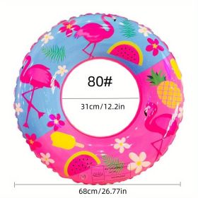 1pc Girl's Flamingo Swimming Ring For Pool Party; Water Park; Swimming Accessories (size: 80#)